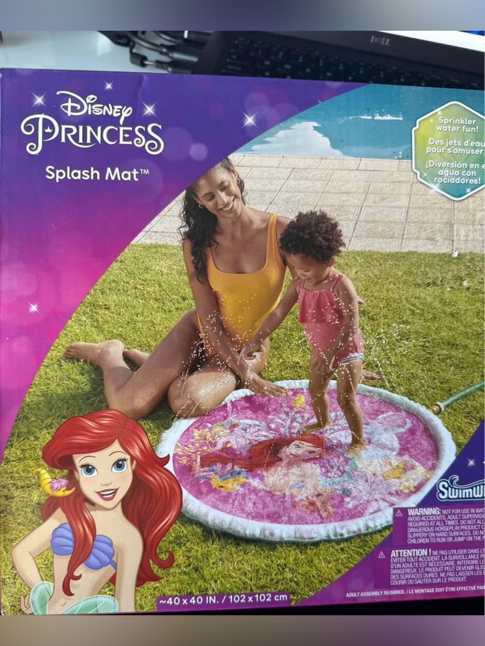 Ariel Pink Splash Mat - Kids Water Play Mat